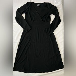 𝅺L.L. Bean Black Tencel Stretch A-line Dress - Medium